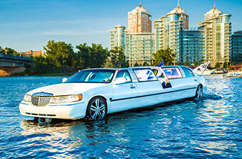 Party limousine on water